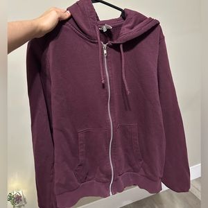 Burgundy zip up hoodie